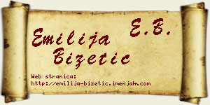 Emilija Bizetić vizit kartica